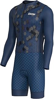 Traje de ciclismo para hombre, manga completa, acolchado de gel, aerodinámico, trisuit, triatlón sublimado