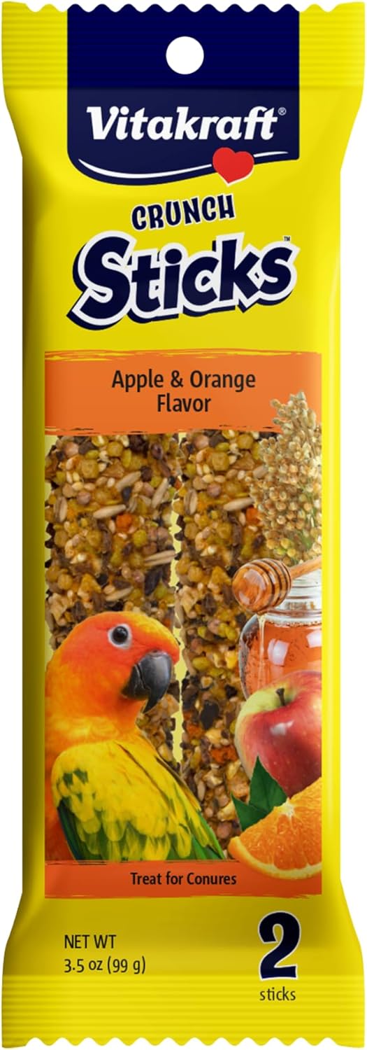 Vitakraft Conure Treat Sticks – Apple and Orange – 3.5Oz