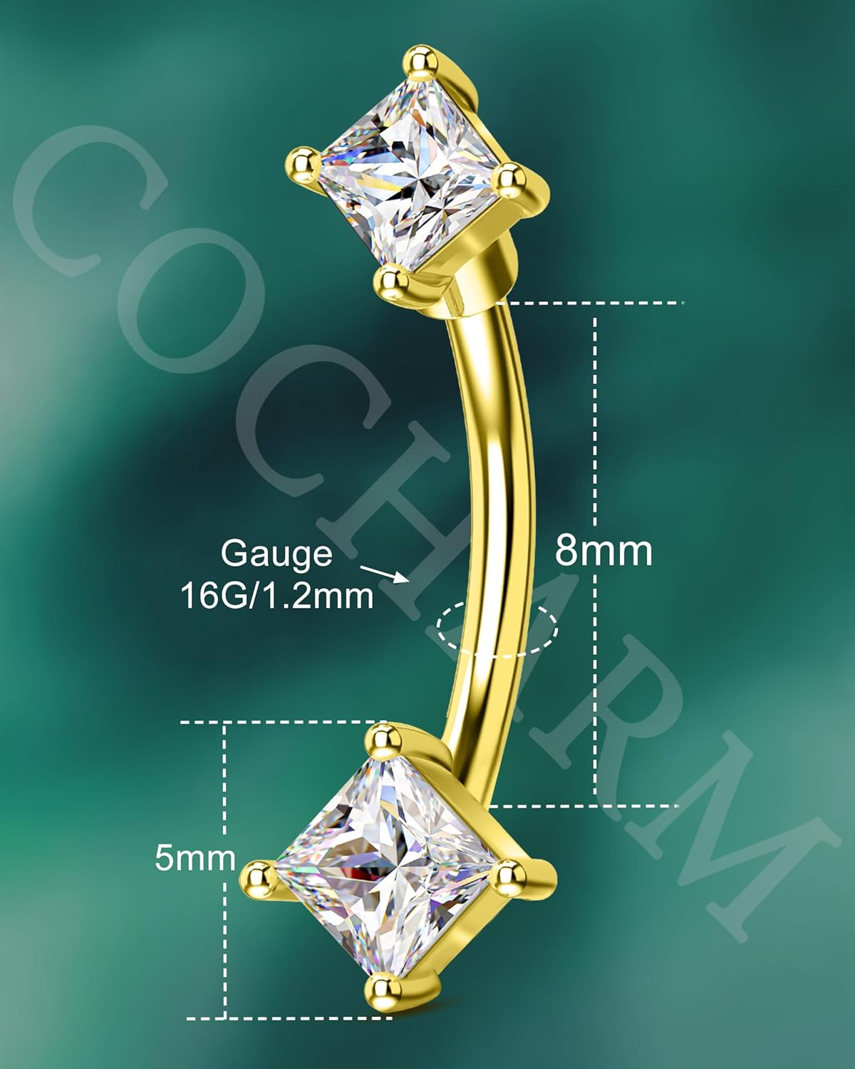 COCHARM Minimalist Rook Earrings 16G Rook Piercing Jewelry Stainless Steel Eyebrow Rings for Women Men Dainty Lobe Earrings 6/8MM - Image 3