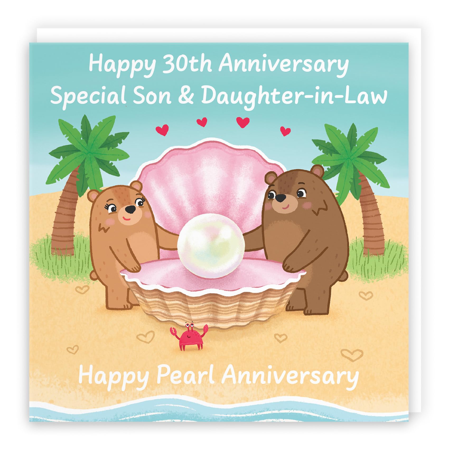 Hunts England, Son And Daughter In Law 30th Anniversary Card, Pearl Anniversary, 30 Years