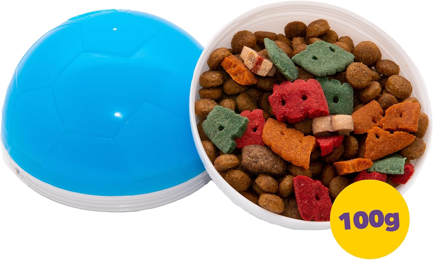 amicus - Crazy Ball Treat Dispenser - Pets Treat Ball - Interactive Treat Dispensing PetsToy - Pets Enrichment Toys - Pets Toys to Keep Them Busy - Slow Feeder - 300g/10.5 oz - White/Blue