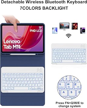 IVEOPPE Keyboard Case for Lenovo Tab M11 / Tab K11 LTE 2024 11 Inch