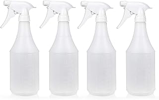 Empty Plastic Spray Bottle - 24 oz - 4 Pack - Chemical Resistant Spray Bottles for Cleaning Solutions, Leak Proof, Household & Industrial Use Adjustable Trigger with Mist to Stream & Off Mode