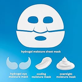 Freeman 4 Piece Hydrating Face Mask Set - Clean Moisture & Glow Sheet Mask Kit With Under Eye Patches, Dermatologist Tested Skincare For Dry or Sensitive Skin, Travel Friendly