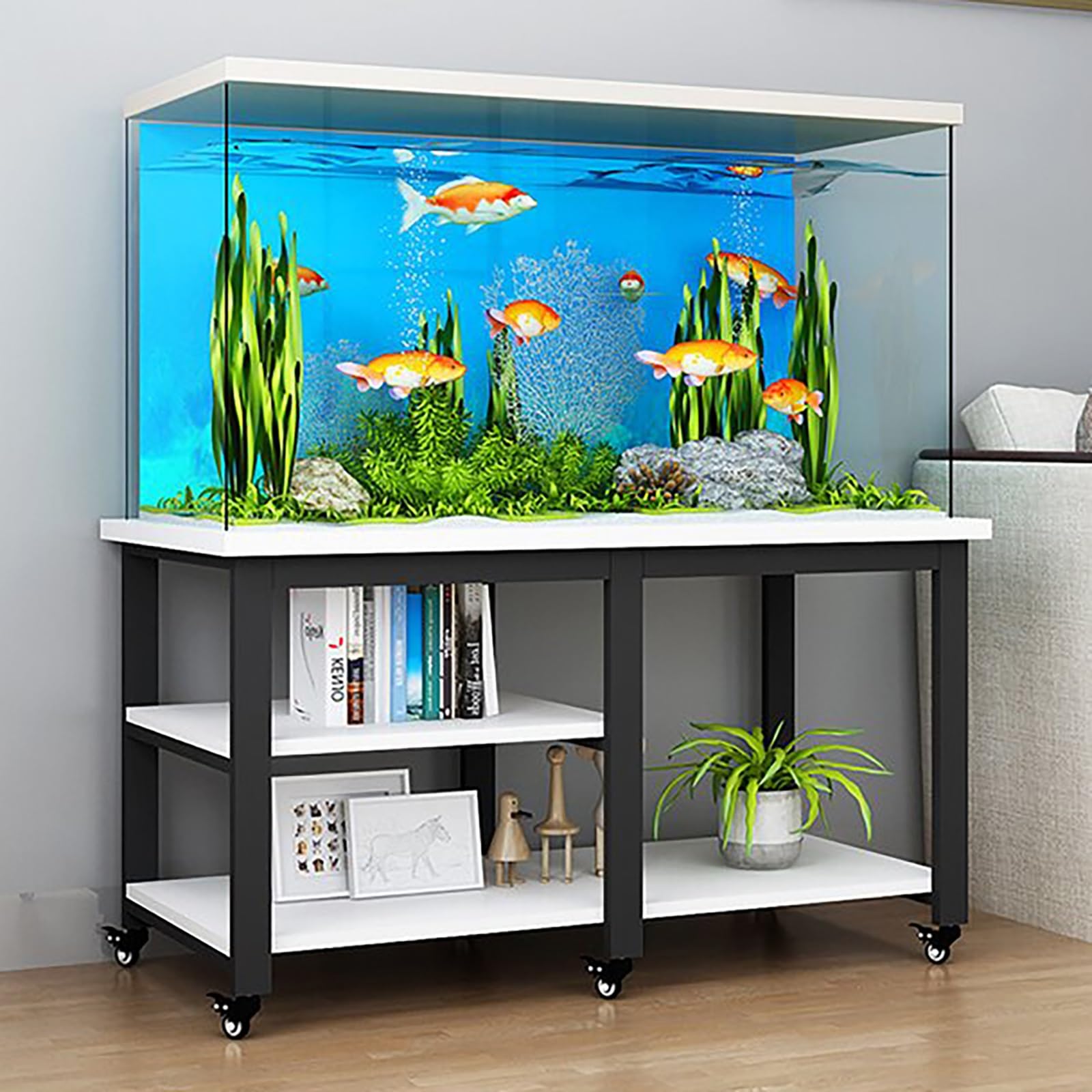 Soporte de acuario con ruedas armario de metal para tanque de reptiles