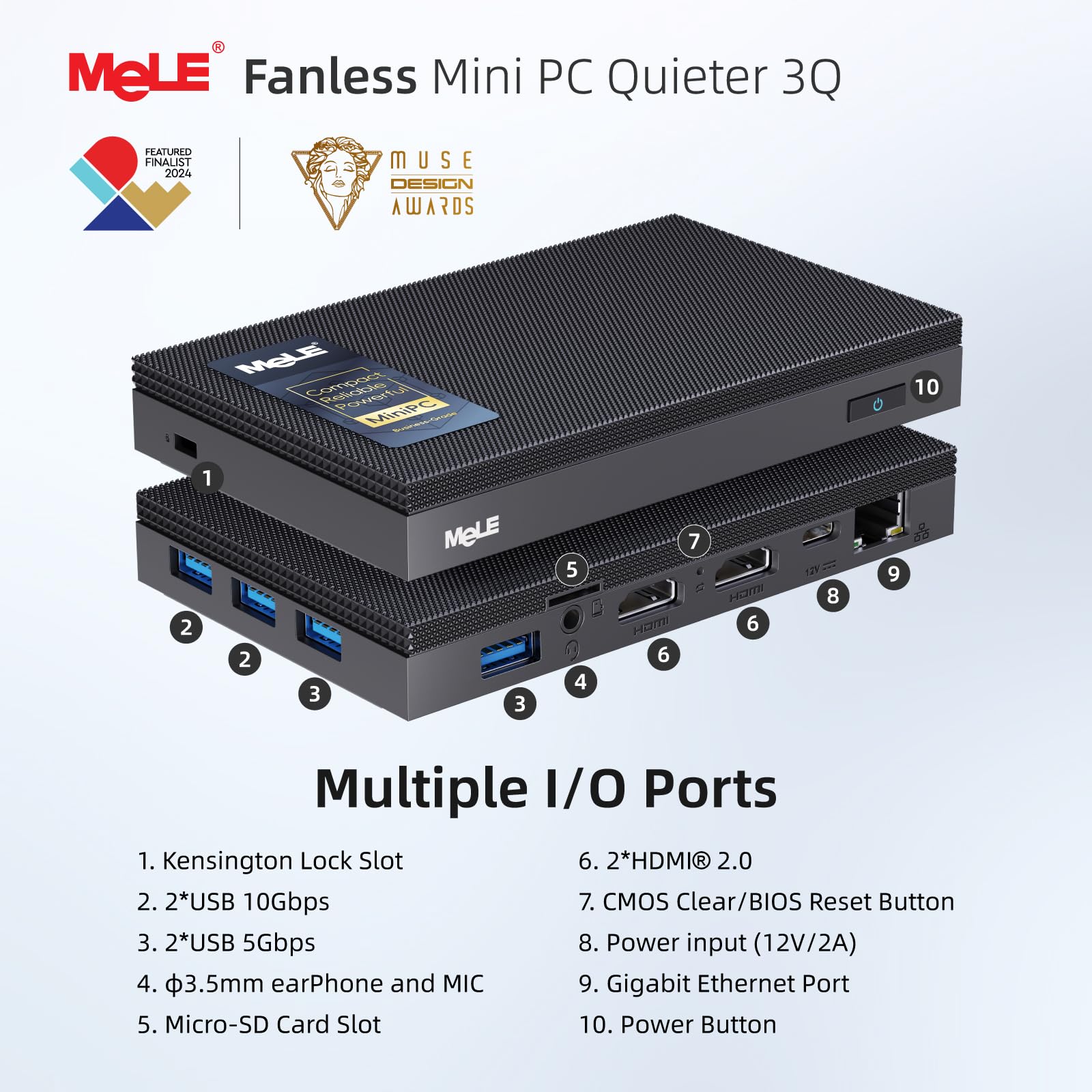 ミニPC MeLE Quieter 3Q MeLE Quieter3Q Mini PC sem ventoinha Celeron N5105 8GB 128GB