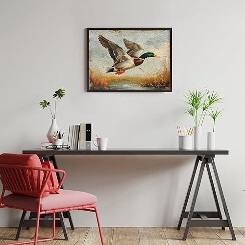 Miniatura 6 de Rompecabezas para adultos con estampado vintage de pato real entre las cañas, rompecabezas de 500 piezas para adultos