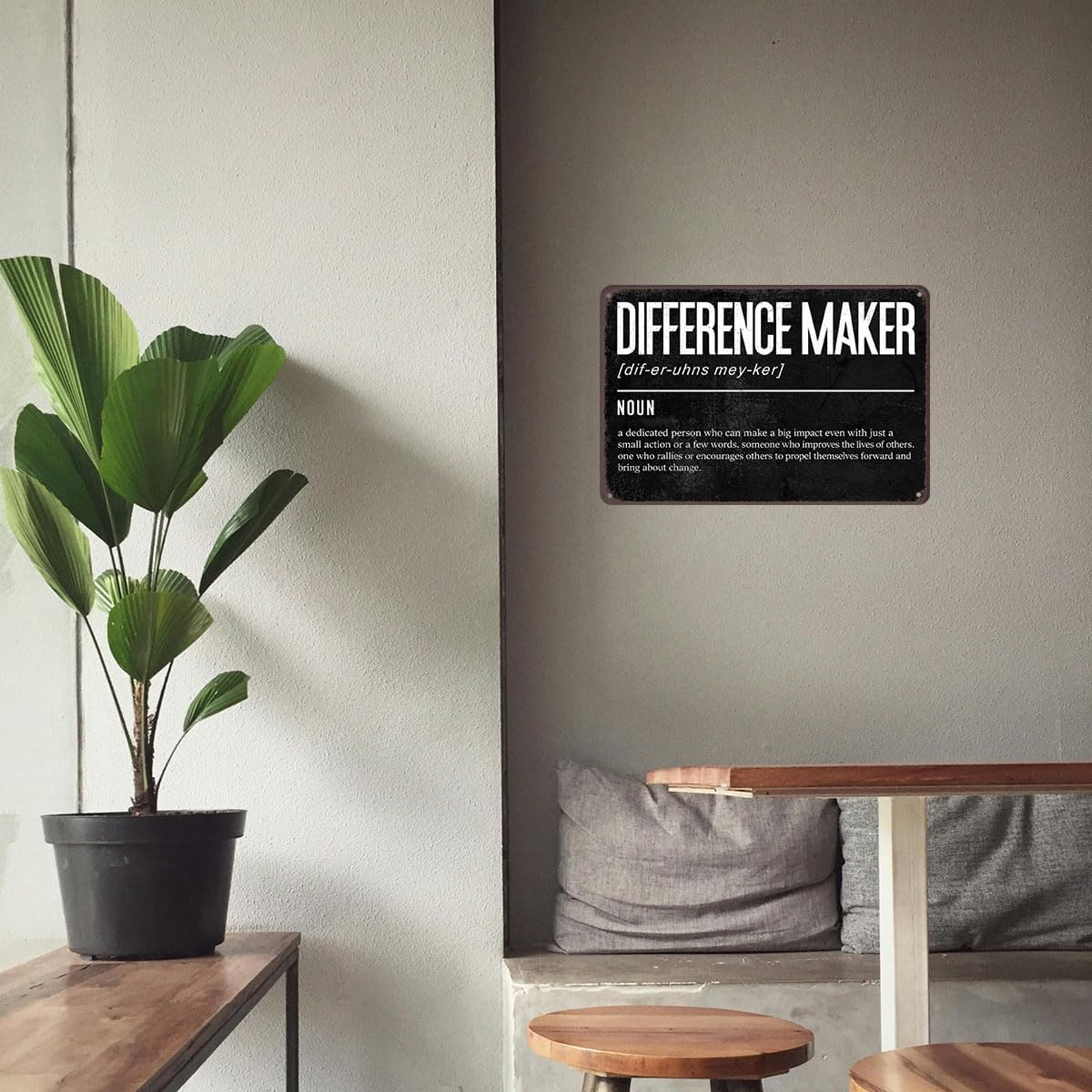 Difference Maker Metal Sign – Inspirational Office Wall Decor, Motivational Quote Tin Sign for Manager, Teacher, Coach, Leader, Home Office Decorations, 8x12 Inch - Image 5