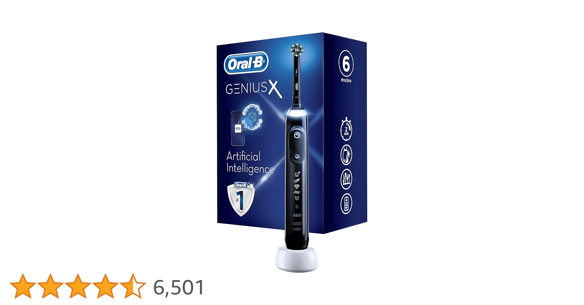Oral-B Genius X, Rechargeable Electric Toothbrush, 1 Premium