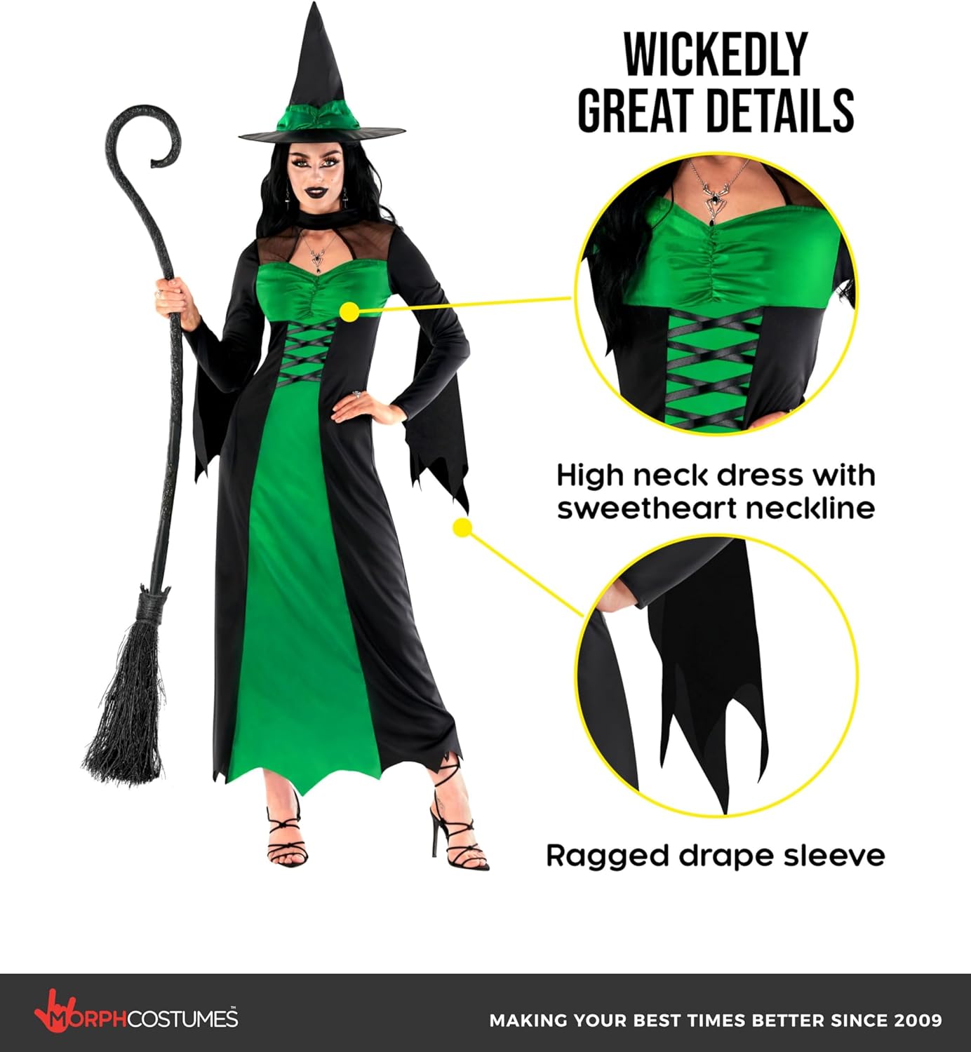 Morph Witch Costume Women, Wicked Costumes For Women, Halloween Costumes For Womens Adult - Image 3