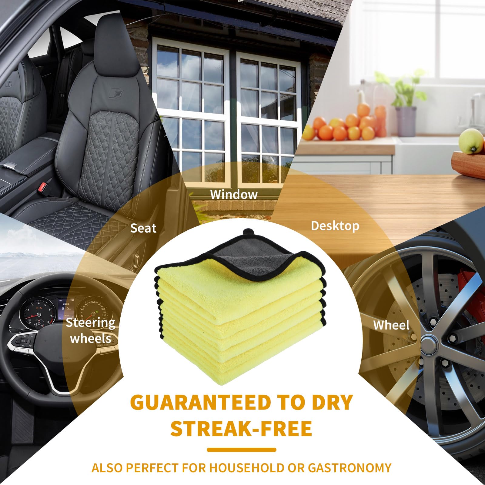 Panni Microfibra Per Auto - 6 Pezzi Extra Assorbenti E Morbidi - Foto 1