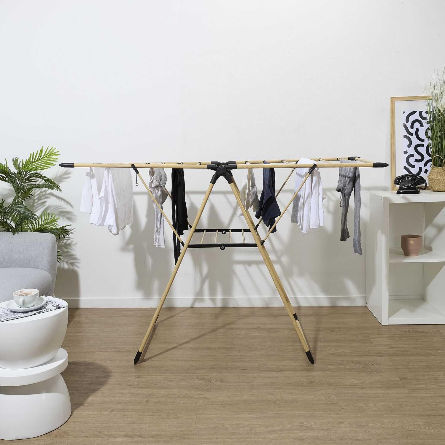 JE CHERCHE UNE IDÉE - ME0055 Tendedero de Ropa 18M - Diseñado para Gran Capacidad de Secado - Acero Inoxidable - Fácil de Guardar - Montaje Sencillo y Rápido