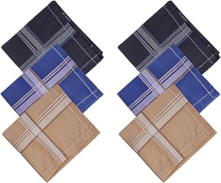 calixto Classic Elegance 100% Cotton Handkerchief Premium Everyday Essentials Hanky (Pack of 6) 1-picture-31
