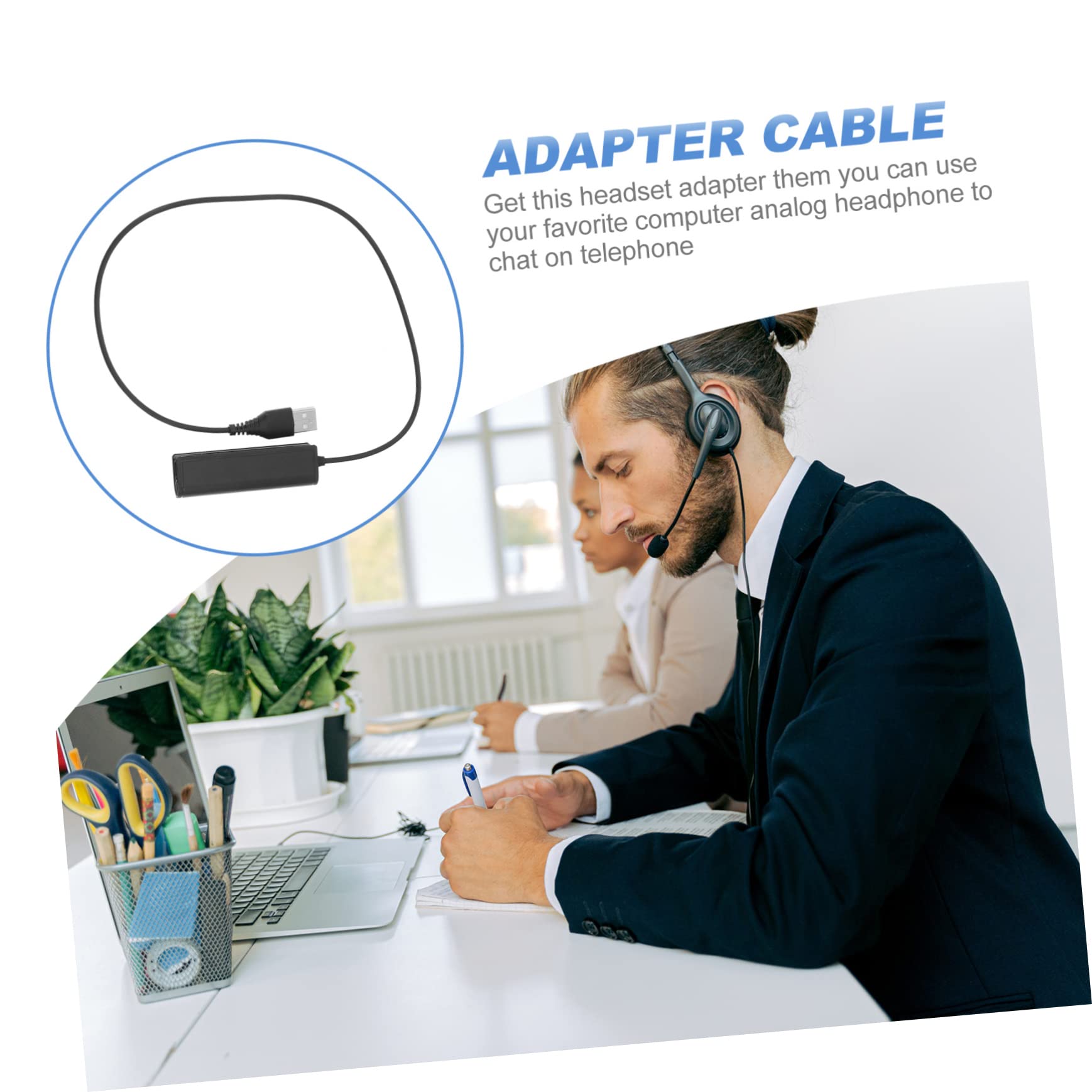 Mikikit 3stücke USB Adapter Kabel Für Headsets Telefon Adapter Für Computer Und Laptop Leicht Und Tragbar Für Voip-anwendungen Unterstützt Analoge Kopfhörer