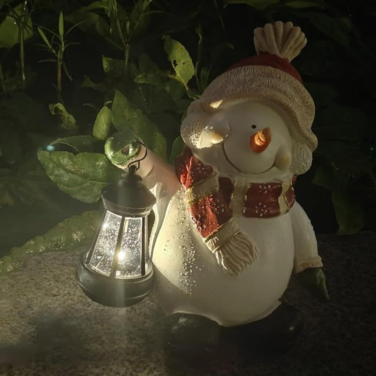 Decorativo De Muñeco De Nieve Para Navidad Estatuilla De Resina Con Luz | Decoraciones Festivas Y Decoración Del Hogar Para Casa Vacaciones Lugar De Trabajo Patio Trasero Jardín Fes