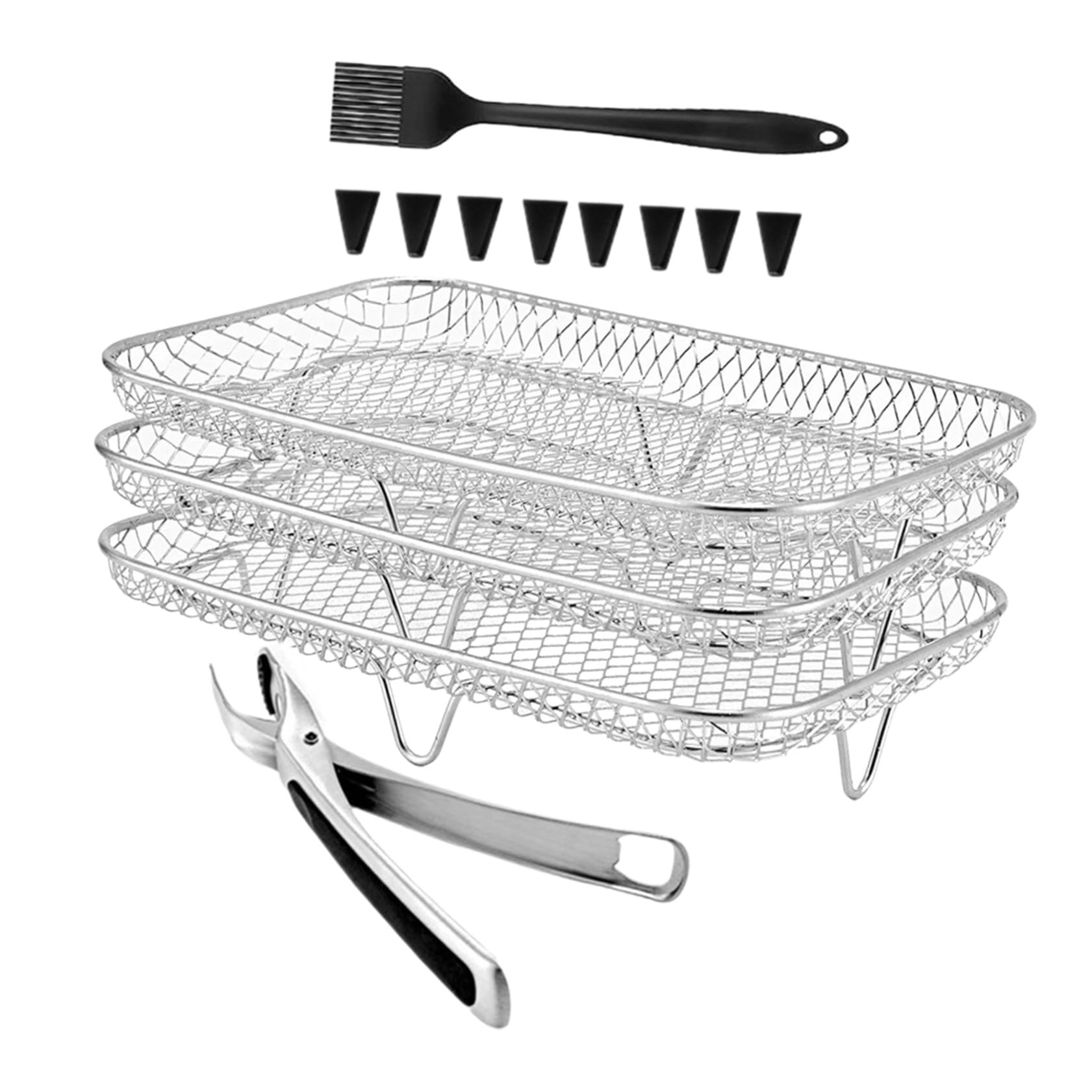 Accessorio per Friggitrice ad Aria a 3 Livelli in Acciaio Inox
