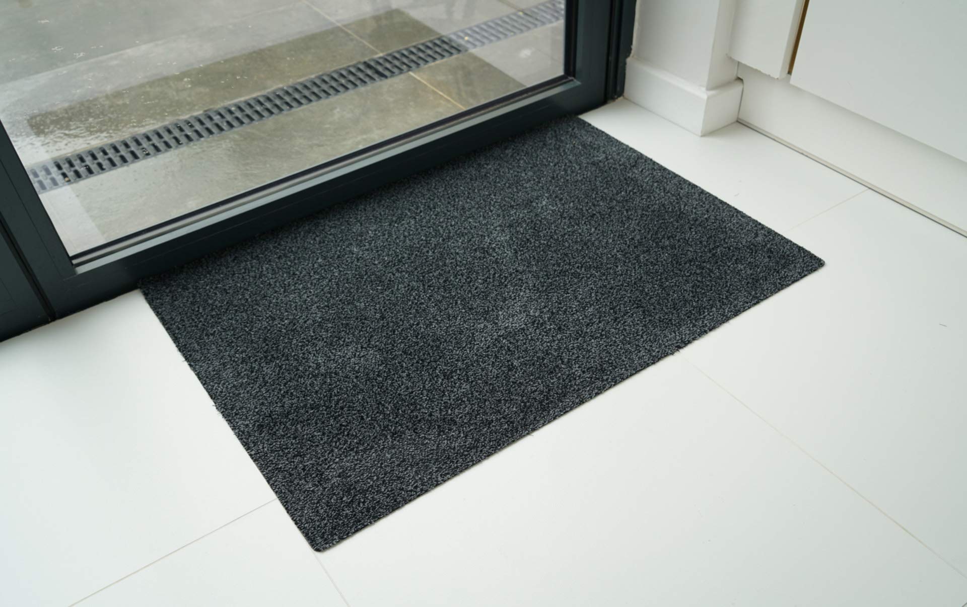 Serdim Rugs Non Slip Door Mat - Anthracite Grey - 50x80 cm - Gel Backing