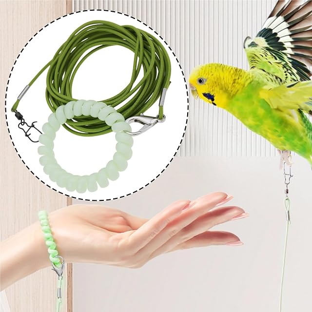 Foto 2 de 7 de LT Easiyl Arnés para pájaros, cuerda de entrenamiento de vuelo 3M para loros, palomas y periquitos