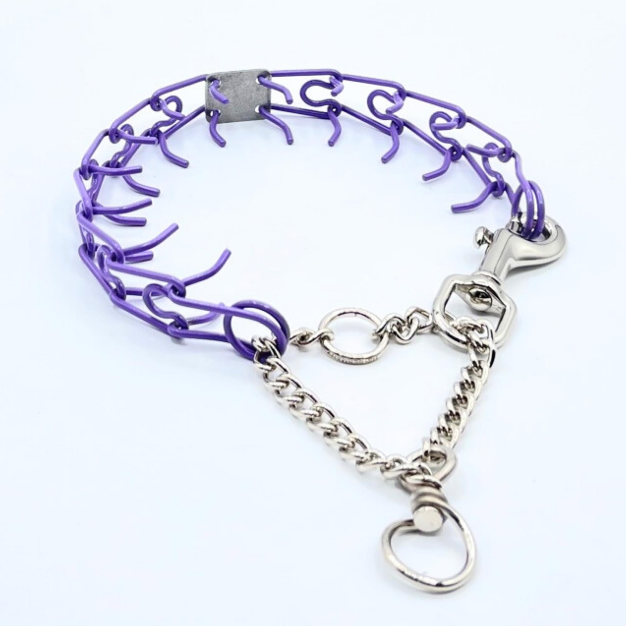 Clasp 2.25mm Stainless Dog Training Collar for Large Breeds | 16” Prong Collar for Dogs 26lbs & Up | No-Pull Collar | Behavior Aid | Lilac