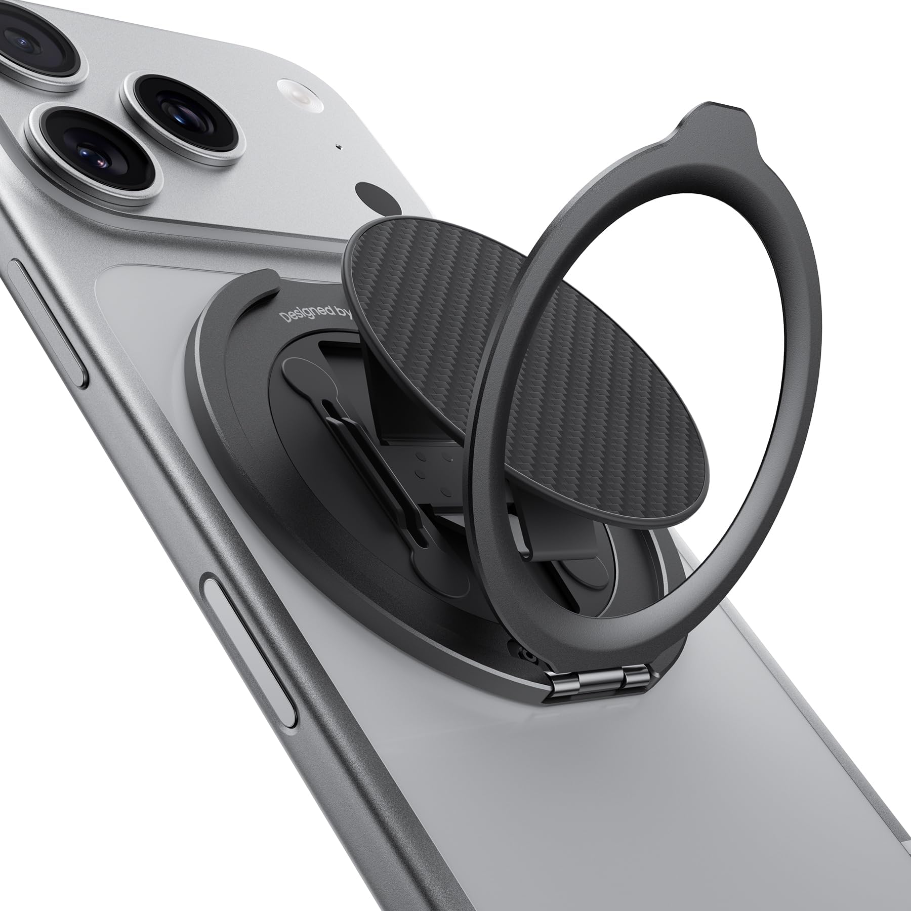 BENKS ArmorPop Magnetic Phone Grip & Stand for MagSafe, 360ยฐ Rotation Adjustable Phone Ring Holder for iPhone 17/16/15/14/13/12 Series, Durable Kevlar Design