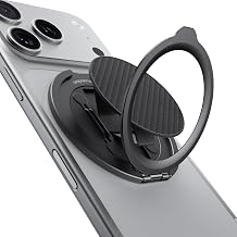BENKS ArmorPop Magnetic Phone Grip & Stand for MagSafe, 360° Rotation Adjustable Phone Ring Holder for iPhone 17/16/15/14/13/12 Series, Durable Kevlar Design