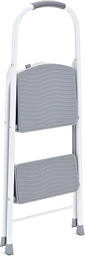 Miniatura 3 de Rubbermaid RMS-2 Taburete de acero de 2 escalones, capacidad de 225 libras, cubierta plegable para microondas mediana ventilada blanca y Tovolo