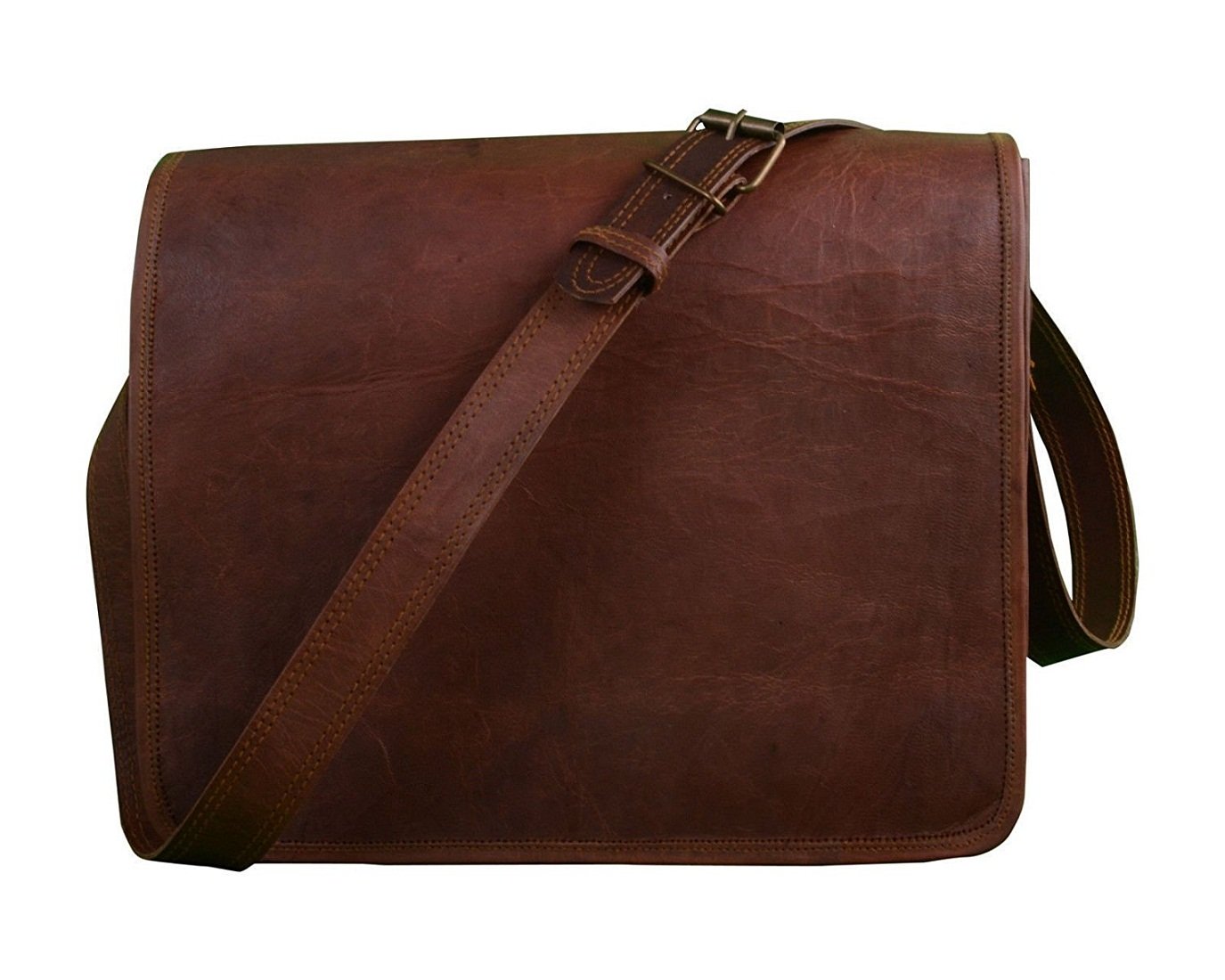 Znt Bags Unisex Dark Brown Messenger Shoulder Side Leather Laptop Bag (Cocoa Brown, 10 x 13 Inches)