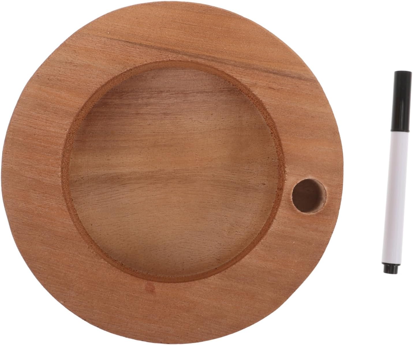 Wooden Disposable Cup Holder with Marker Pen Rustic Bathroom Cup Dispenser for Parties and Guest Vanity