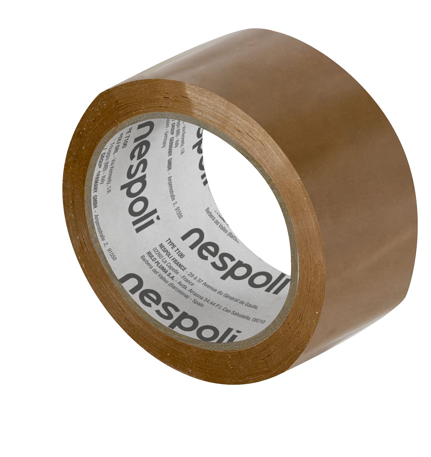 Nespoli - Nastro Adesivo Pacchi Marrone Havana 50mm x 66m, Nastro Pacchi Imballaggio per Scatole e Imballi Leggeri, Compatibile con Dispenser Manuali e Macchine, Sigillatura Sicura e Resistente