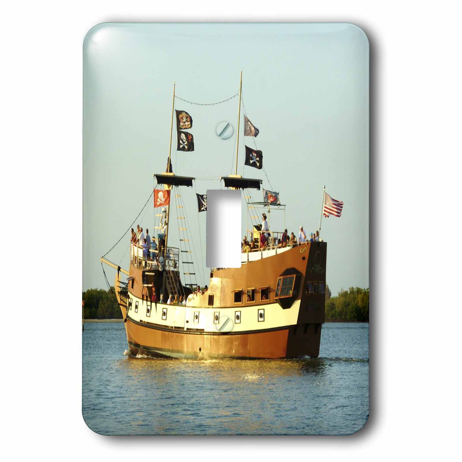 Plaque de commutateur Ahoy Matey Ft Myers Beach Pirate de marque 3dRose lsp_59722_1