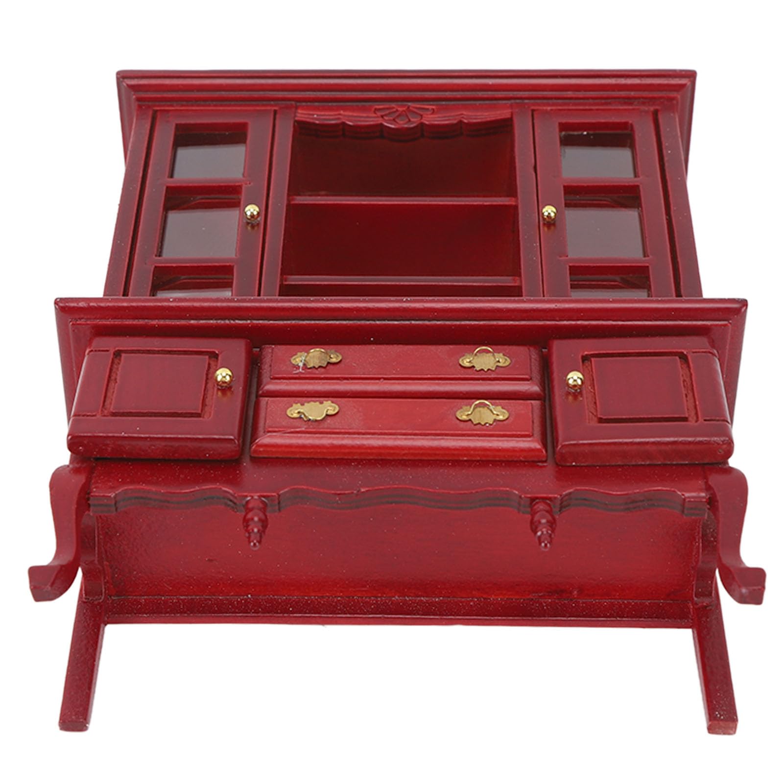 GOTOTOP Libreria In Miniatura Scala 1:12 Per Casa Delle Bambole - Mobile In Legno Simulato, Colore Naturale, 23x18 Cm - Accessorio Per Diorami