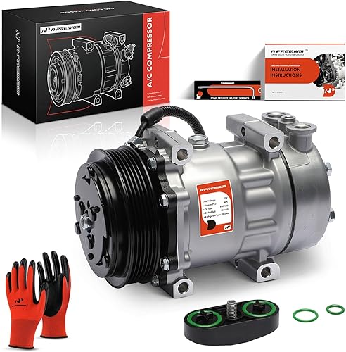 A-Premium Compresor de aire acondicionado con embrague compatible con Kenworth C500 K100E T2000 T600A T800 y Peterbilt