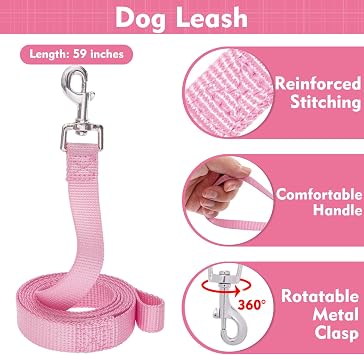 EXPAWLORER Step-in Dog Harness Small Sized and Leash Set | Cute Small Dog Harness No Pull Girl, Breathable Soft Mesh Padded, Adjustable Light Puppy Vest for Dogs Cats, Pink S