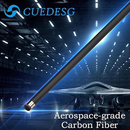 Miniatura 2 de Palo de Billar de Fibra de Carbono 10.5mm11.8mm12.5mm, Palo de Piscina de Baja Deflexión con Empuñadura de Madera Rara, Palo de Billar Profesional