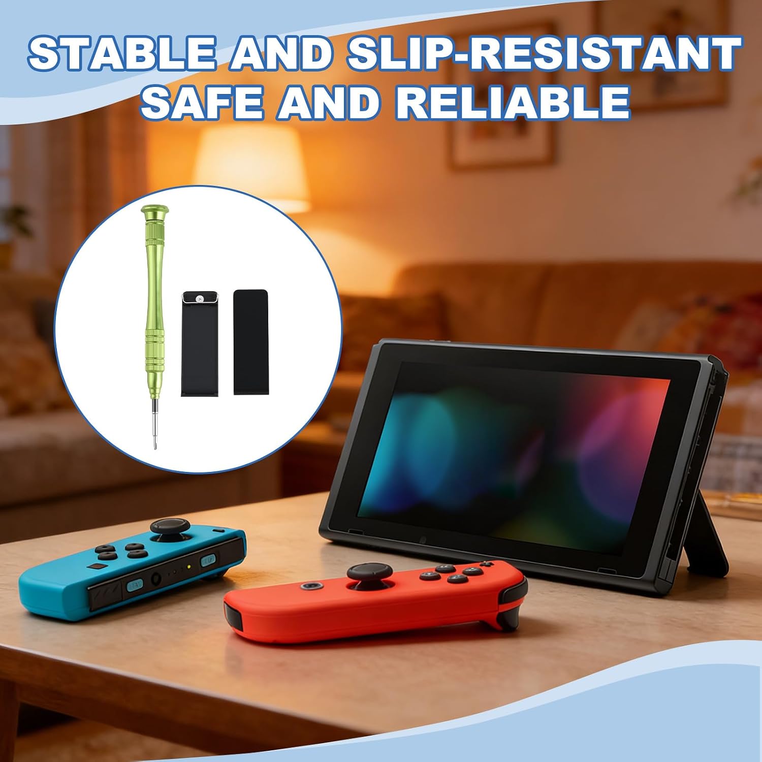 KAKUPPA 2PCS Kick stand Replacement Compatible with Nintendo Switch, Back Shell Bracket and Stand Holder Repair Kit with Screwdriver, Accessories for Console DIY Repair and Maintenance image 3