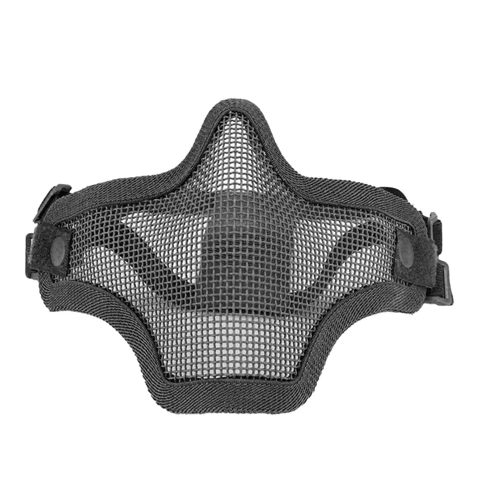 Fockety Protection du Visage, Grille de Protection en Acier de 54 à 62 Cm, Demi-Visage, Design Cool Haute Résistance pour Les Activités de Plein air.