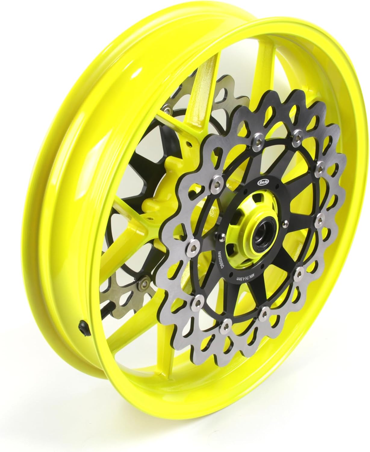 Arashi Front Wheel Rim and Brake Disc Rotors for Honda CBR1000RR 2006-2016, Motorcycle Replacement Accessories Parts Neon Yellow