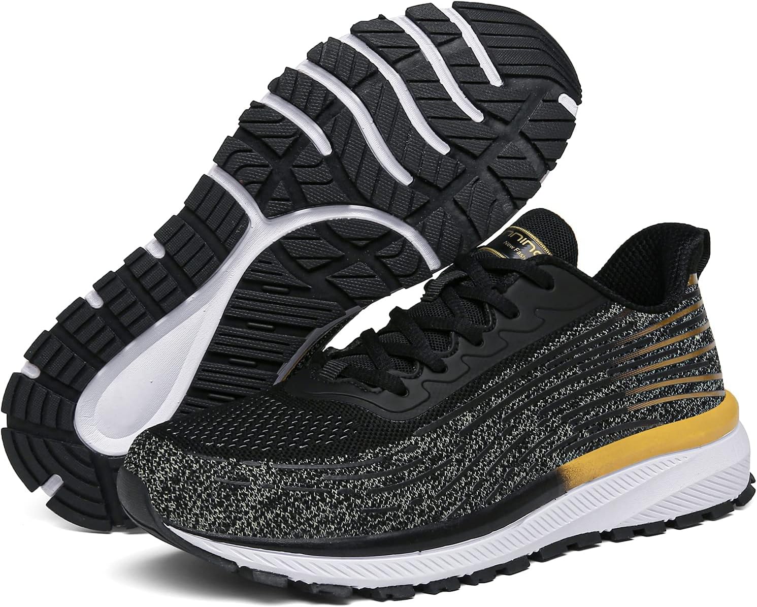 THKKY Running Shoes for Men Athletic Mens Sneakers Breathable Tennis Shoes Walking Lightweight (Yellow, Numeric_9)