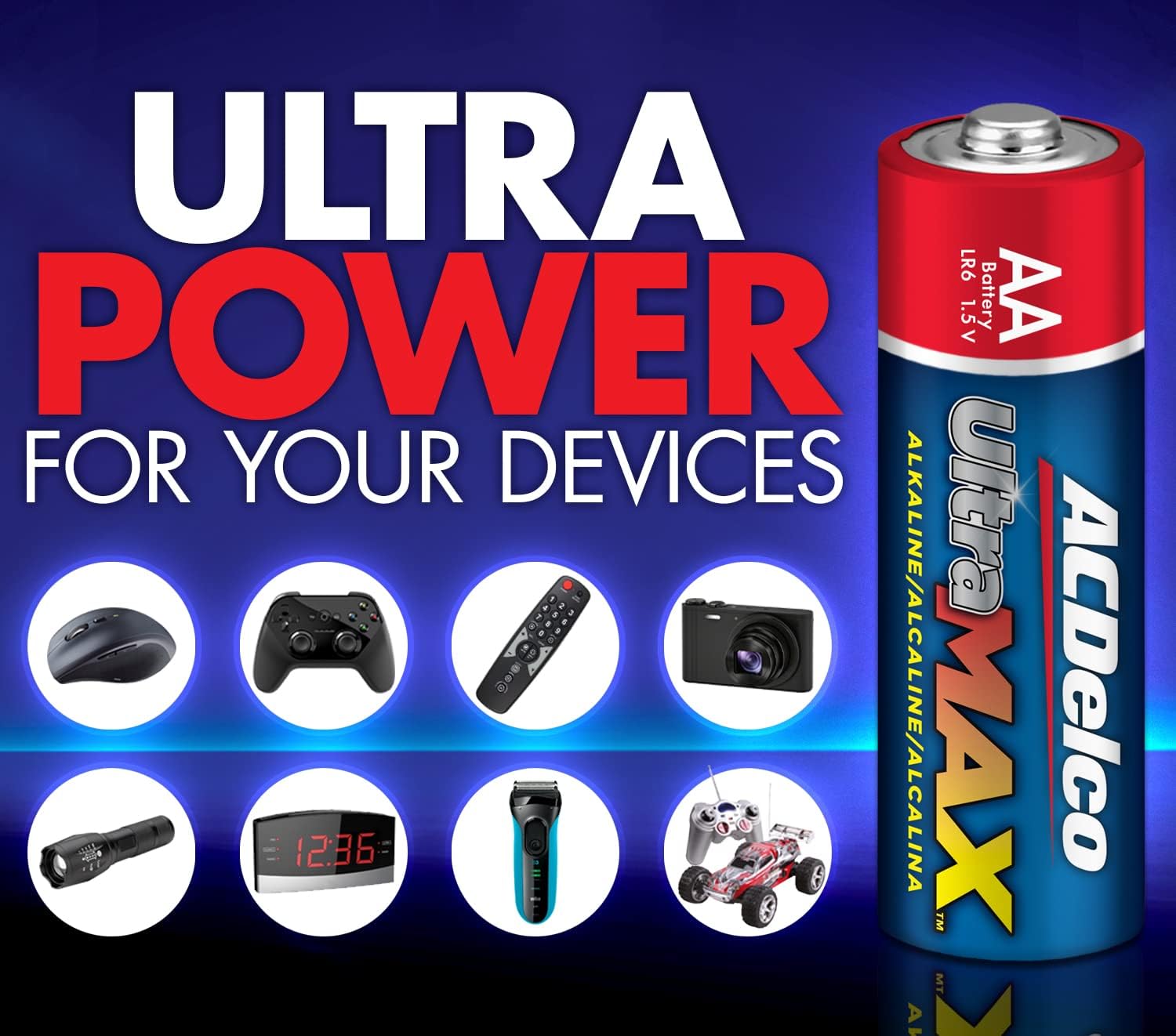 ACDelco UltraMAX 20-Count AA Batteries, Alkaline Battery with Advanced Technology, 10-Year Shelf Life, Recloseable Packaging