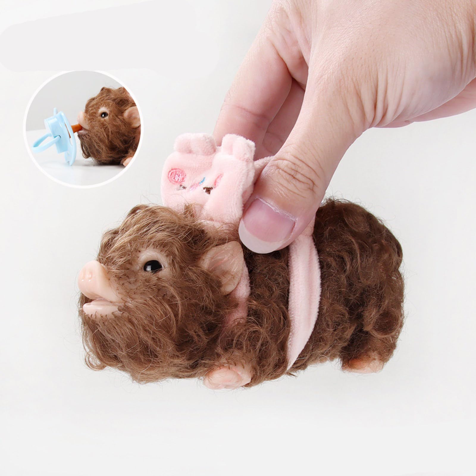 Giocattolo da spremere Piggy per Capelli, 2pcs Set | Morbida bambola elastica a forma animale per bambini Giochi ruolo Rilassamento Antistress Attività