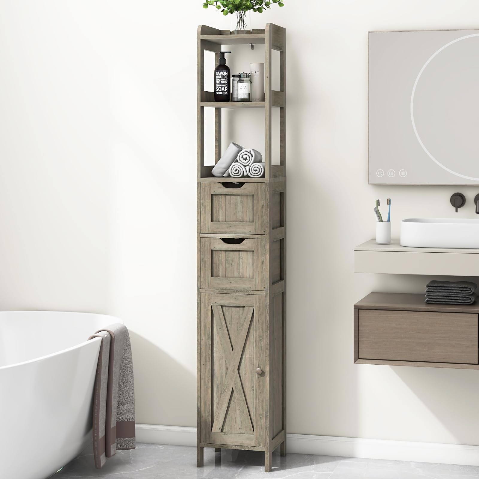 Bathroom Cabinet, Bathroom Storage Cabinet Rack Stand, Freestanding ...