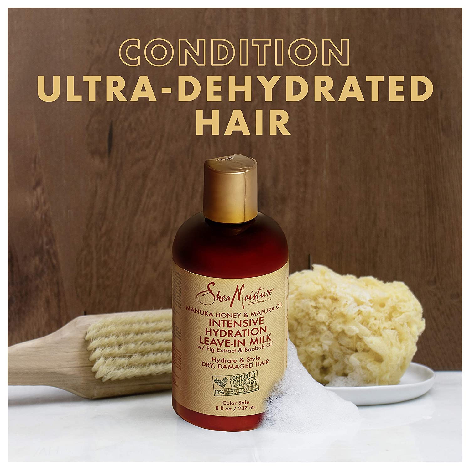 Shea Moisture Curly Hair Products, Leave in Conditioner, Manuka Honey & Mafura Oil Intensive Hydration Leave in Milk, Sulfate Free for Dry, Damaged Hair, (2 Pack, 8 Fl Oz Ea)