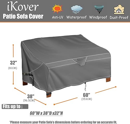 Miniatura 9 de Fundas impermeables para sillas de patio, 35 pulgadas de ancho x 37 pulgadas de profundidad x 32 pulgadas de alto, fundas giratorias para sillas