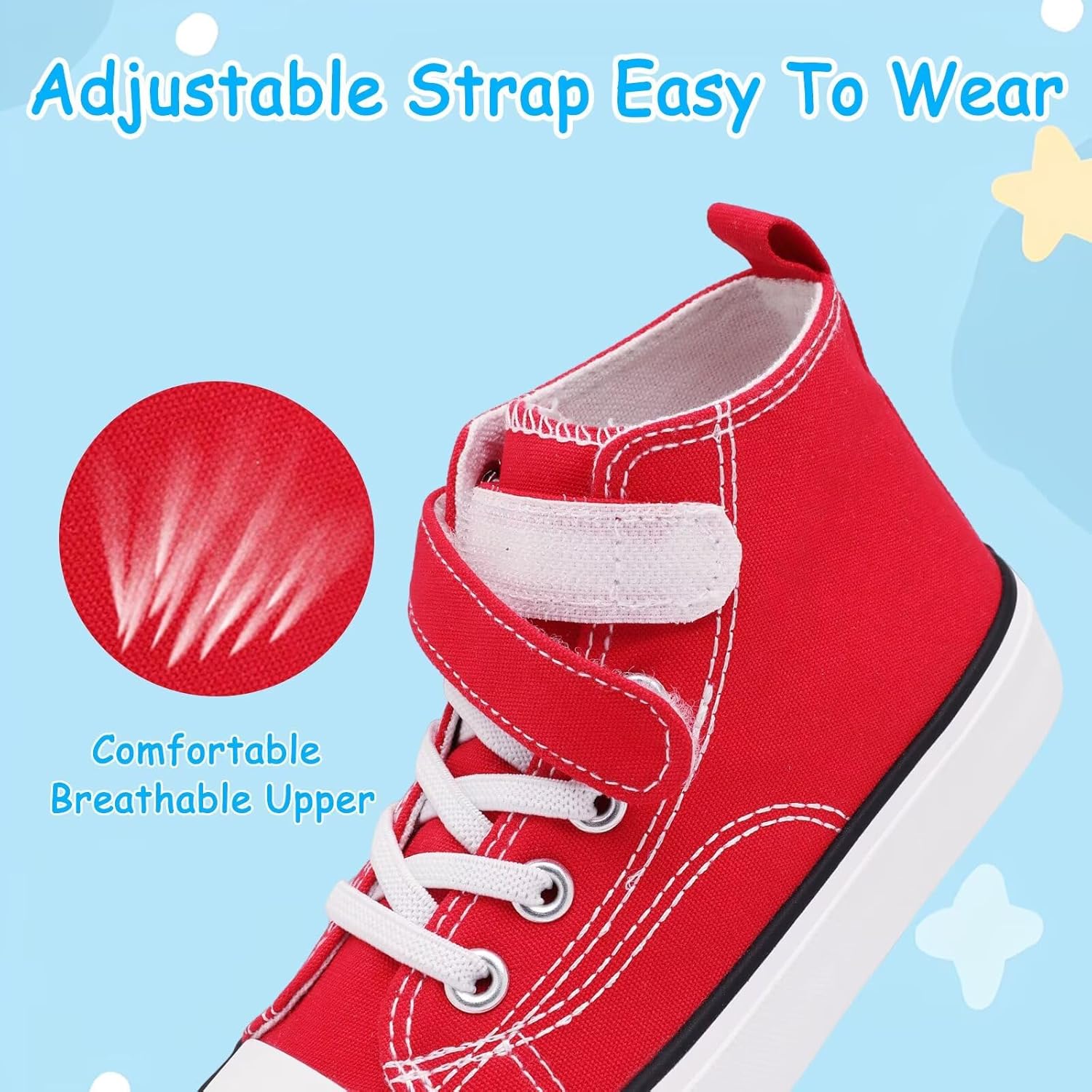 Toddler Canvas Shoes Girls High Top Sneakers Little Big Kids Boys Walking Cushioned Shoes Toddler 8-Big Kid 3 - Image 5