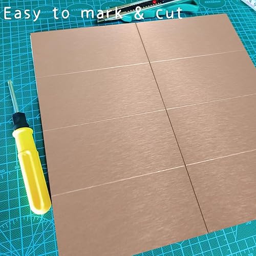 Miniatura 32 de Paquete de 30 paneles de 12 x 4 pulgadas de aluminio cepillado para loseta en muro de azulejos de acero inoxidable