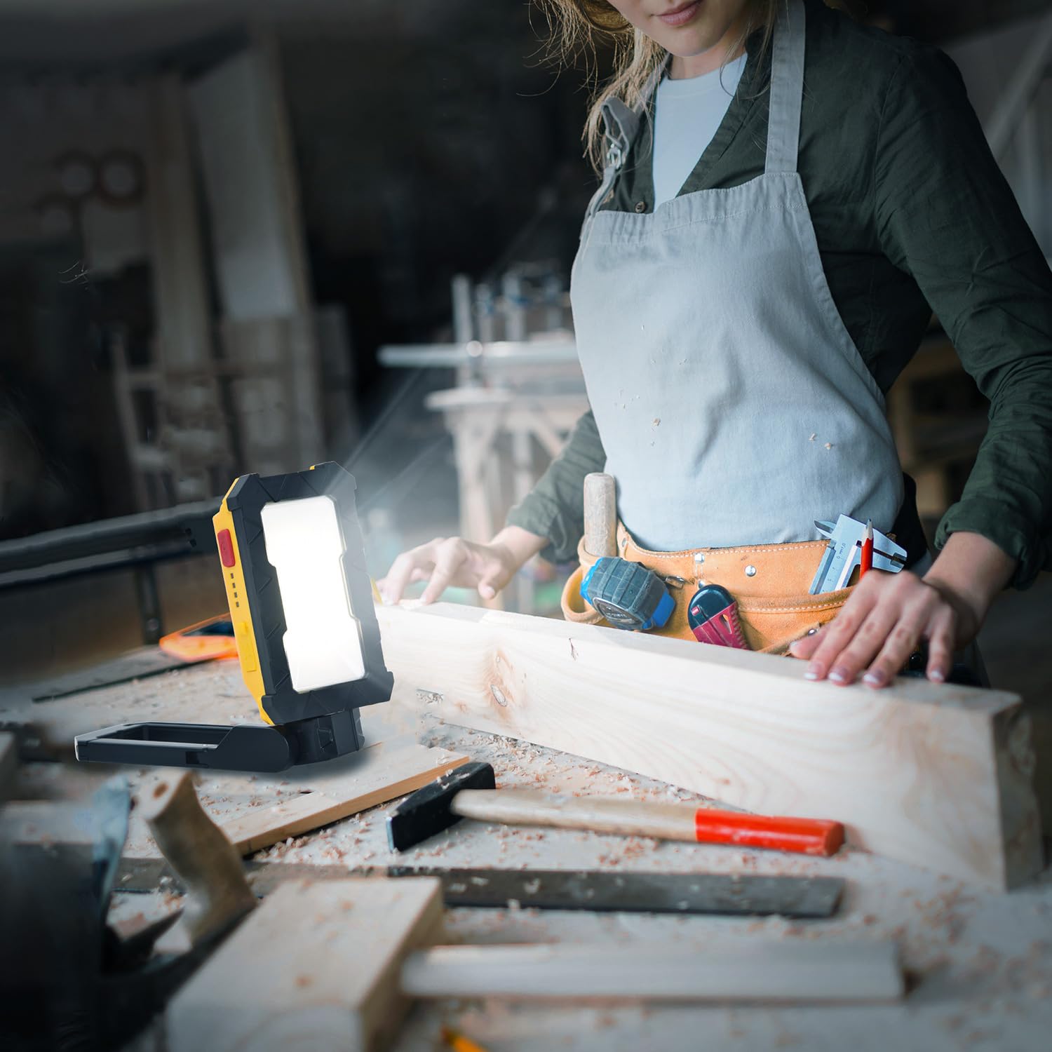 LUTEC Luce da lavoro ricaricabile, luce magnetica a LED da 1000 lumen, con base magnetica e gancio di sospensione, rotazione a 360° e rotazione di 200°, per riparazione auto, emergenza e campeggio (2)