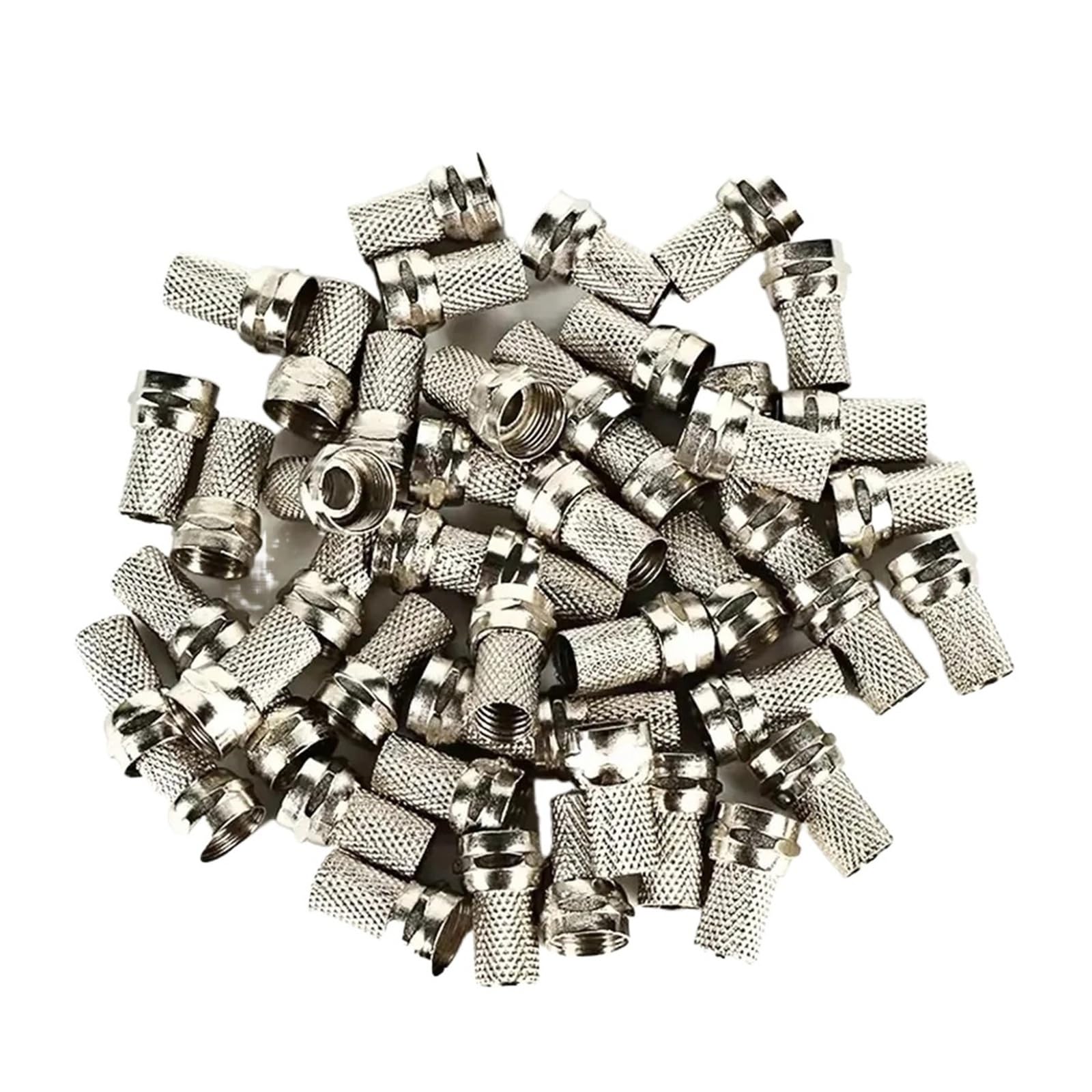 20/50/100 pezzi, connettore for cavo RG6 tipo F a doppino intrecciato in rame, adatto for il connettore del cavo coassiale F for antenne satellitari TV(100PCS)