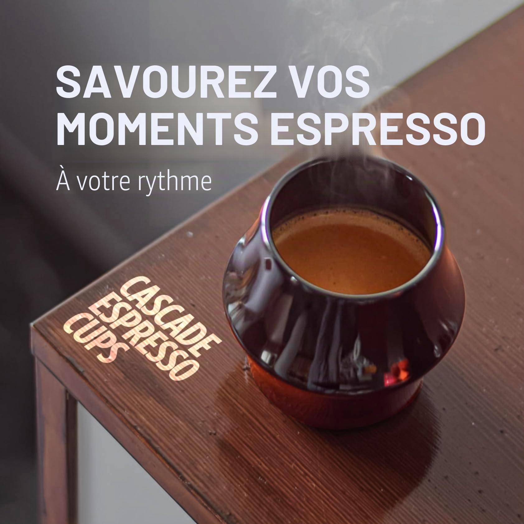 KRUVE CASCADE – Tasses à café en porcelaine à double paroi, tasses à expresso sensorielles pour rétention de la chaleur, verres à boire en porcelaine noire avec arôme amélioré, design élégant