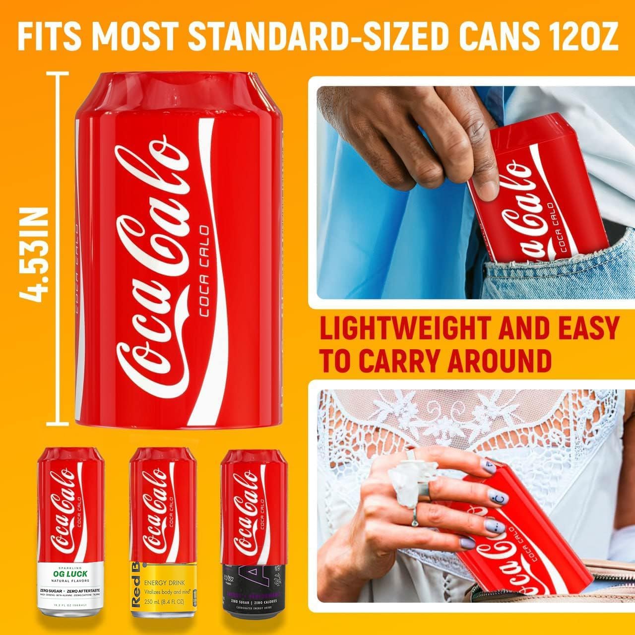 BeerSkin Skywin Silicone Can Covers that Look Like Soda - 10 Pack 12 oz (355ml), Reusable & Durable Soda Can Cover, Fun Kozies for Cans for Camping, Parties, Outdoor, Beach Accessories (Red)