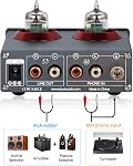 Douk Audio T4 PRO Préamplificateur à vaporisateur de phosphore, MM Préamplificateur à platine, GE5654 Amplificateur d'écoute Hi-Fi pour home Theater/Record Player/Stereo Amplifier/Présentateur actif
